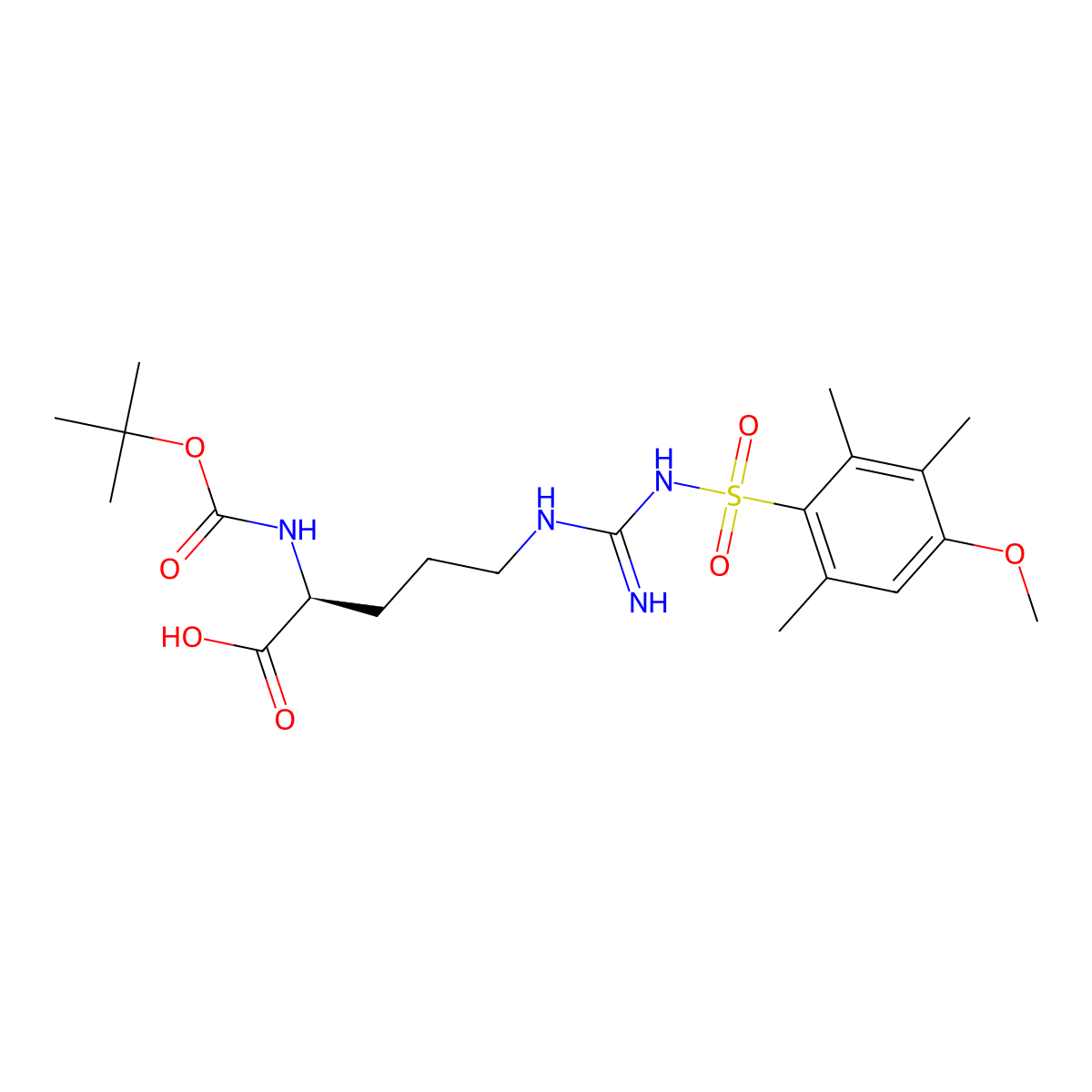 Boc-Arg(Mtr)-OH molecular structure, CAS 102185-38-6