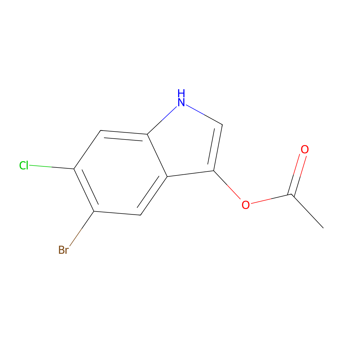 5-Bromo-6-chloro-1H-indol-3-yl acetate molecular structure, CAS 102185-48-8