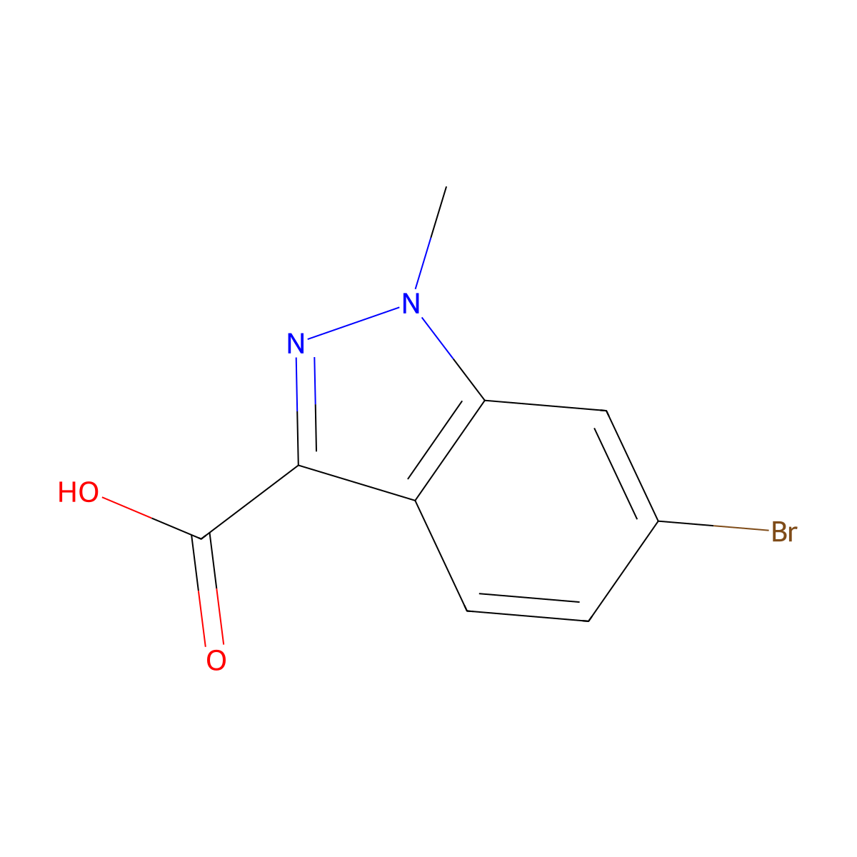 6-Bromo-1-methylindazole-3-carboxylic acid molecular structure, CAS 1021859-29-9
