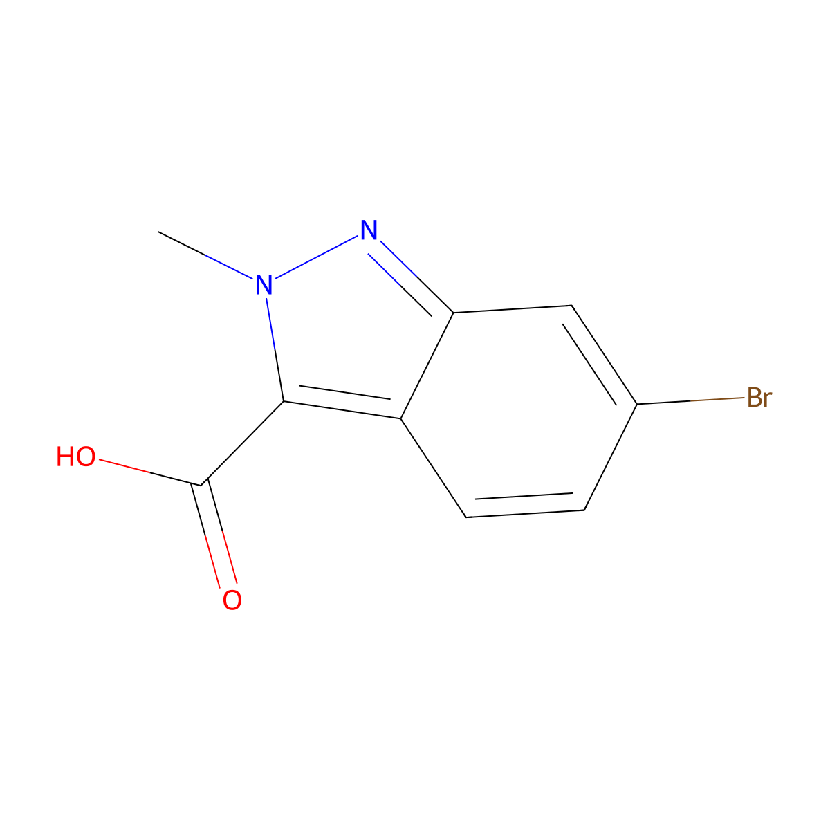 6-Bromo-2-methyl-2H-indazole-3-carboxylic acid molecular structure, CAS 1021859-33-5