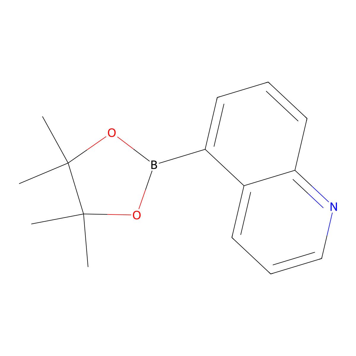 5-(Tetramethyl-1,3,2-dioxaborolan-2-yl)quinoline molecular structure, CAS 1021868-08-5