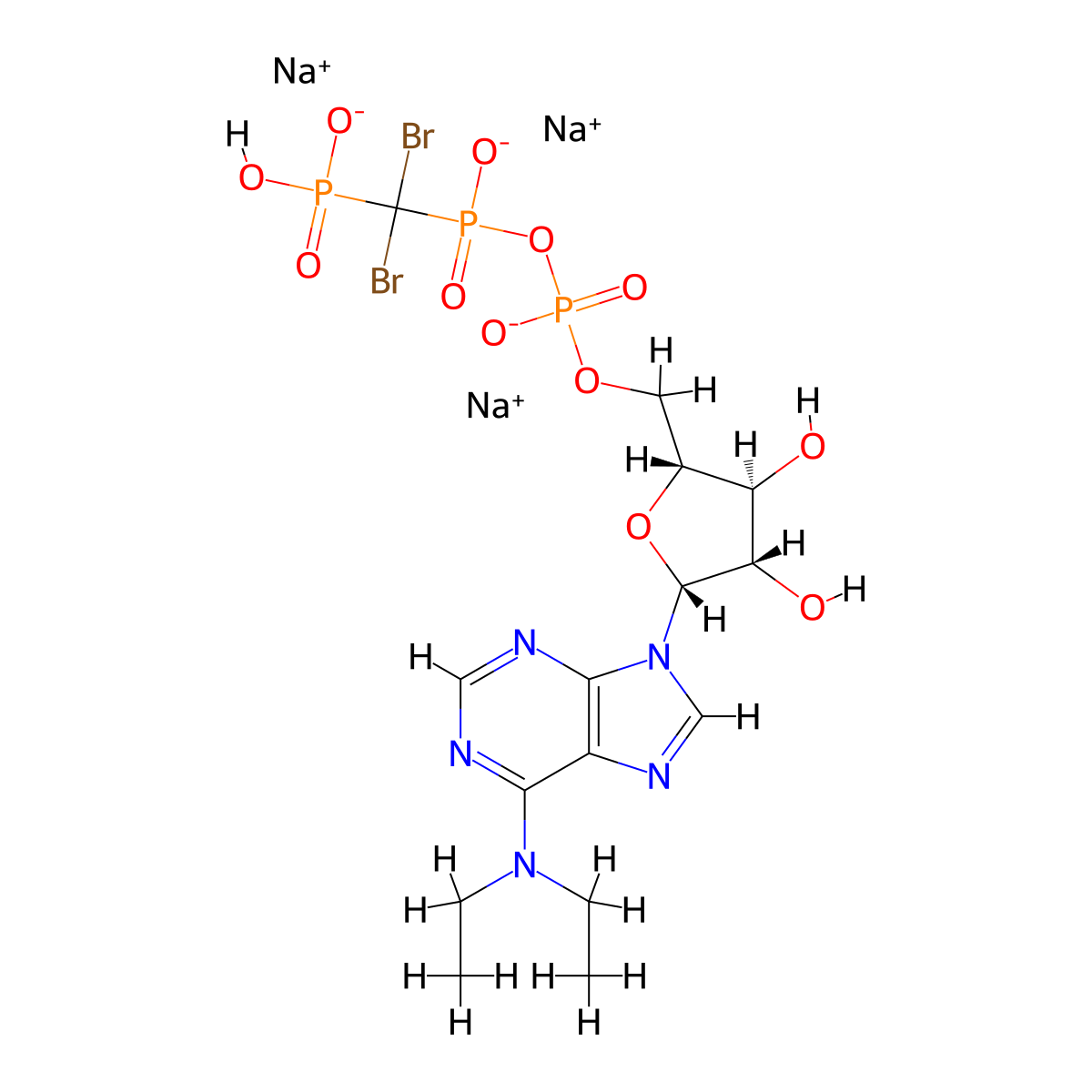 ARL 67156 trisodium hydrate molecular structure, CAS 1021868-83-6