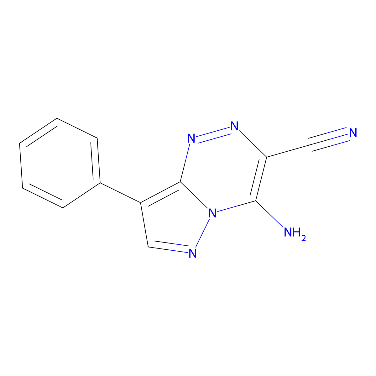 4-Amino-8-phenylpyrazolo[5,1-c][1,2,4]triazine-3-carbonitrile molecular structure, CAS 1021870-78-9