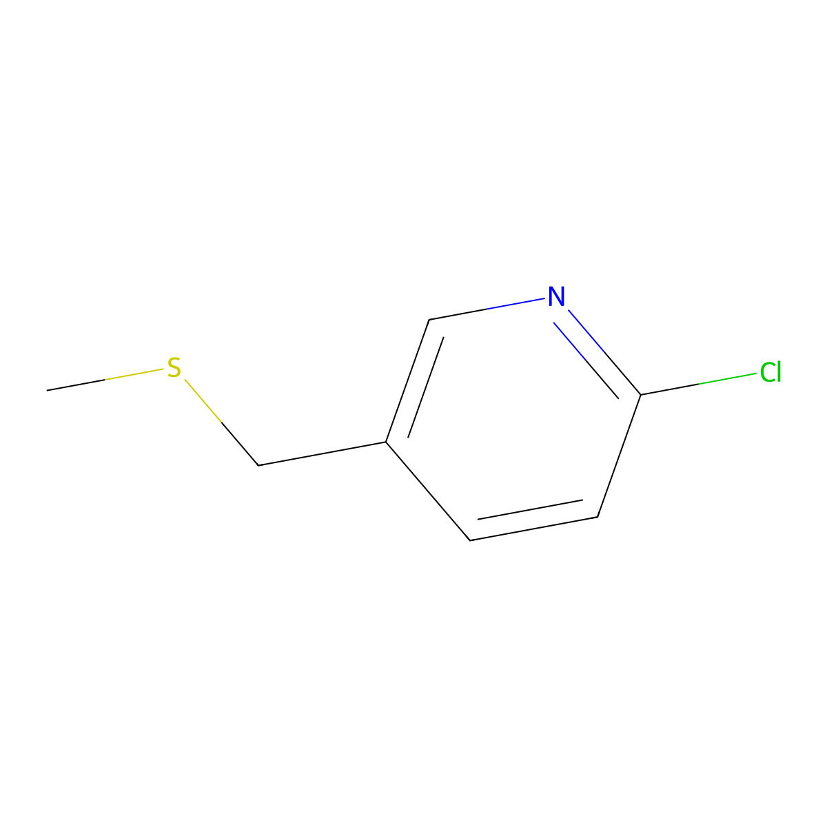 2-Chloro-5-[(methylthio)methyl]pyridine molecular structure, CAS 1021870-94-9