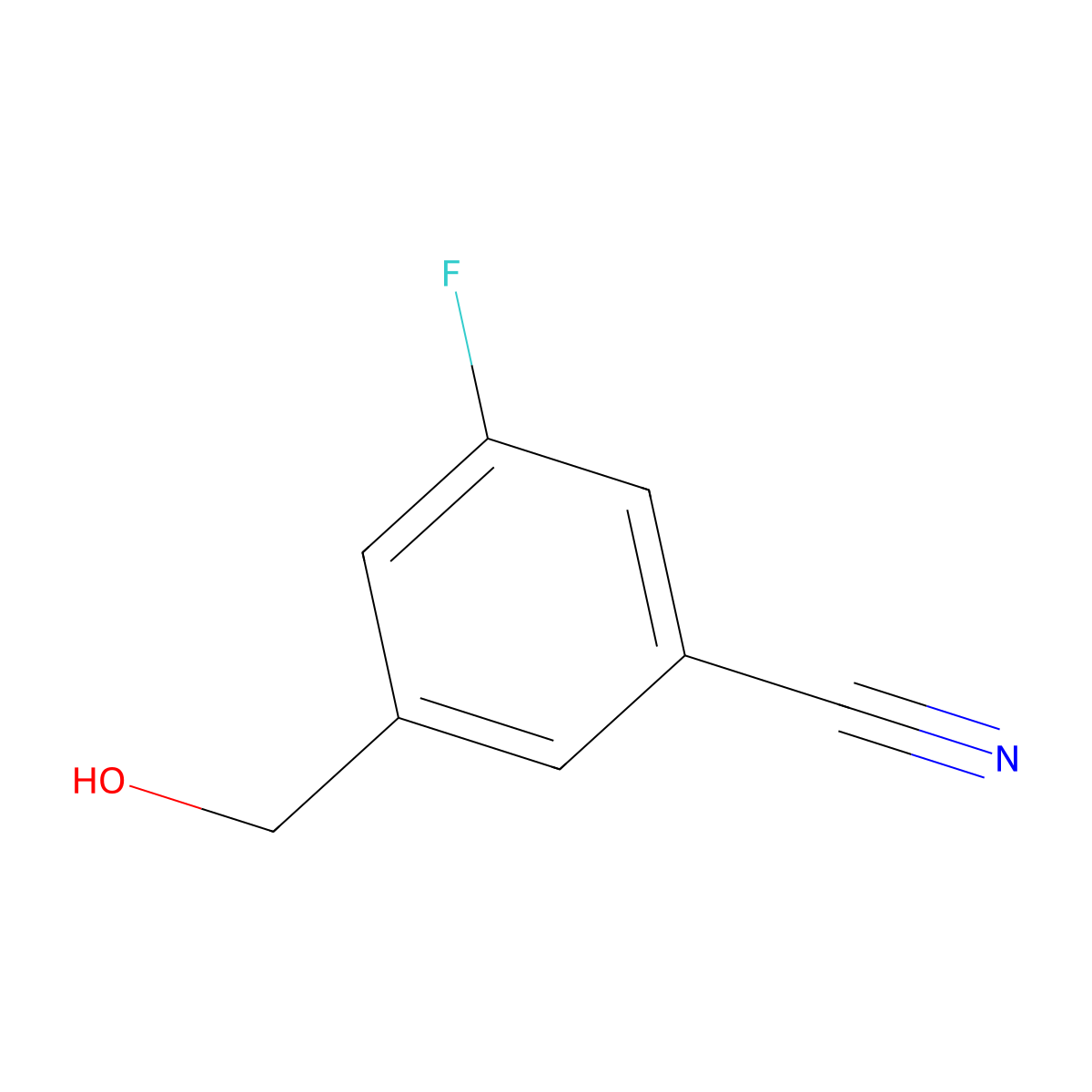 3-Fluoro-5-(hydroxymethyl)benzonitrile molecular structure, CAS 1021871-34-0