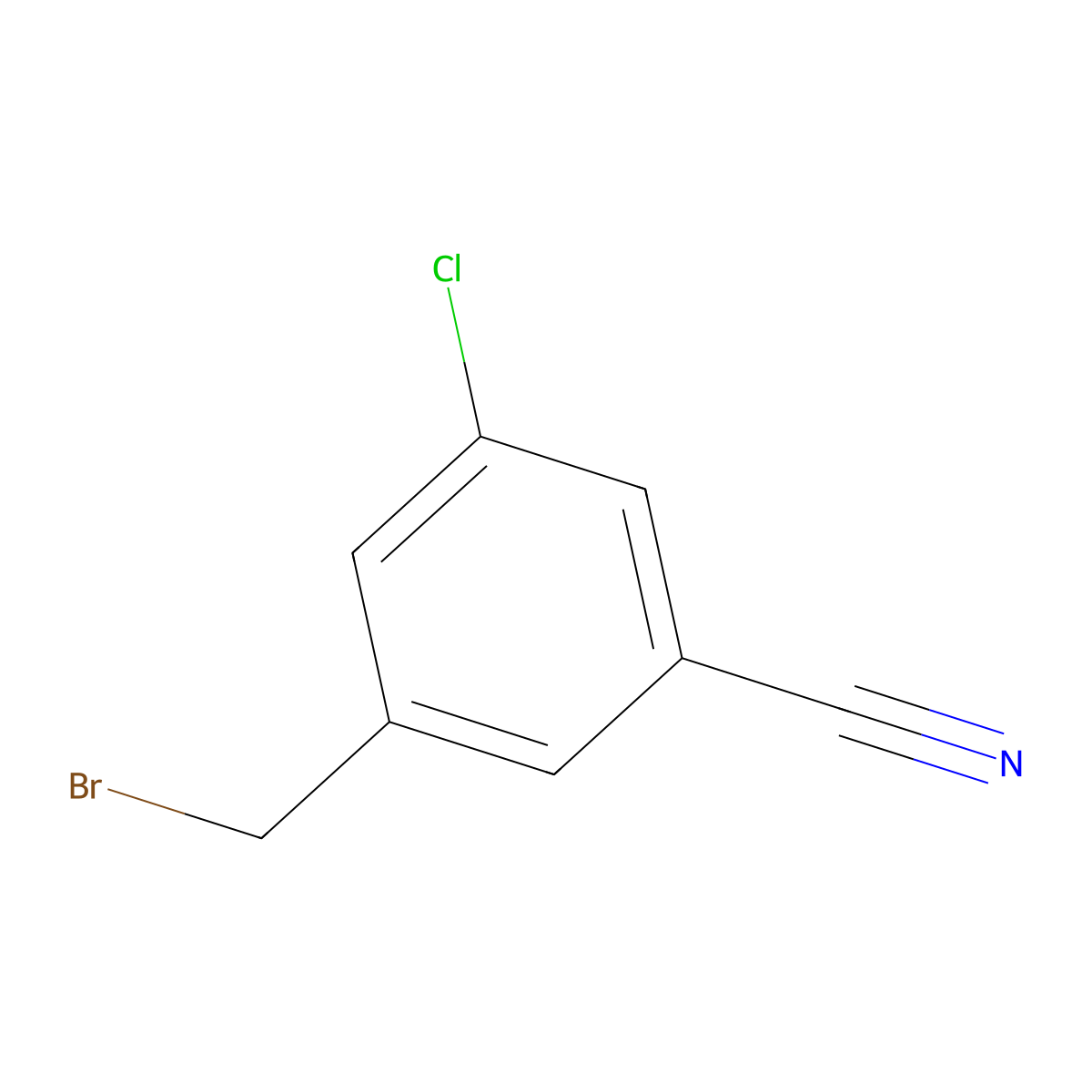 3-(Bromomethyl)-5-chlorobenzonitrile molecular structure, CAS 1021871-36-2
