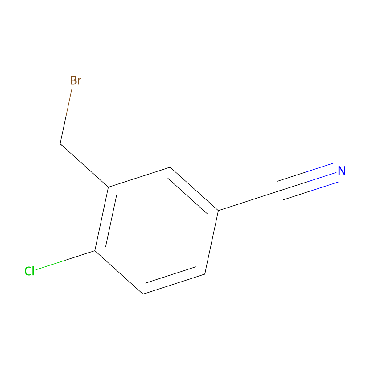 3-(Bromomethyl)-4-chlorobenzonitrile molecular structure, CAS 1021871-37-3