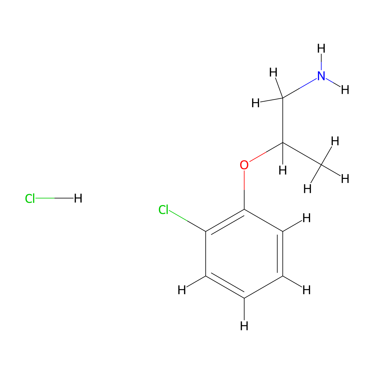1-[(1-Aminopropan-2-yl)oxy]-2-chlorobenzene hydrochloride molecular structure, CAS 1021871-58-8