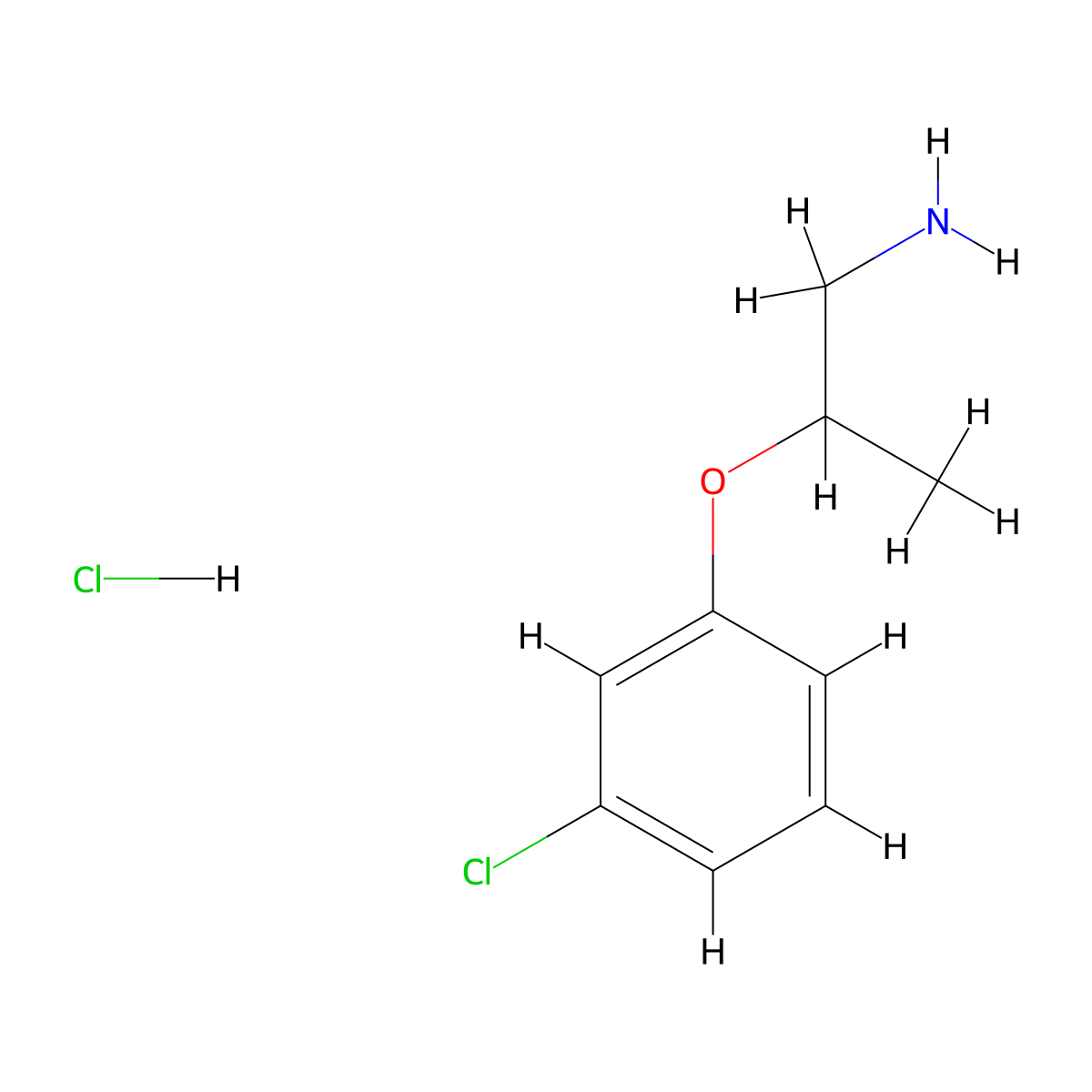 1-[(1-Aminopropan-2-yl)oxy]-3-chlorobenzene hydrochloride molecular structure, CAS 1021871-66-8