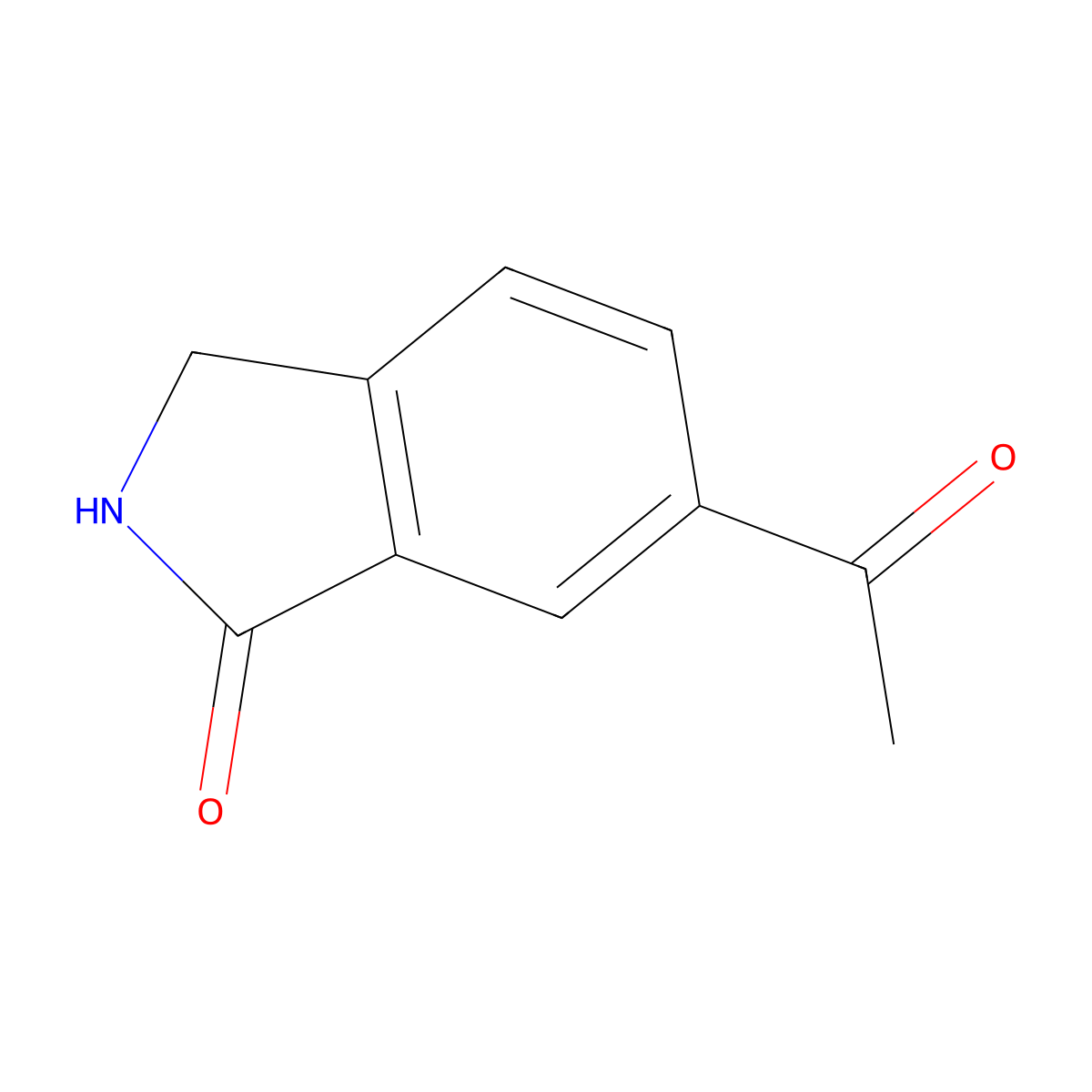 6-acetyl-2,3-dihydro-1H-isoindol-1-one molecular structure, CAS 1021874-40-7