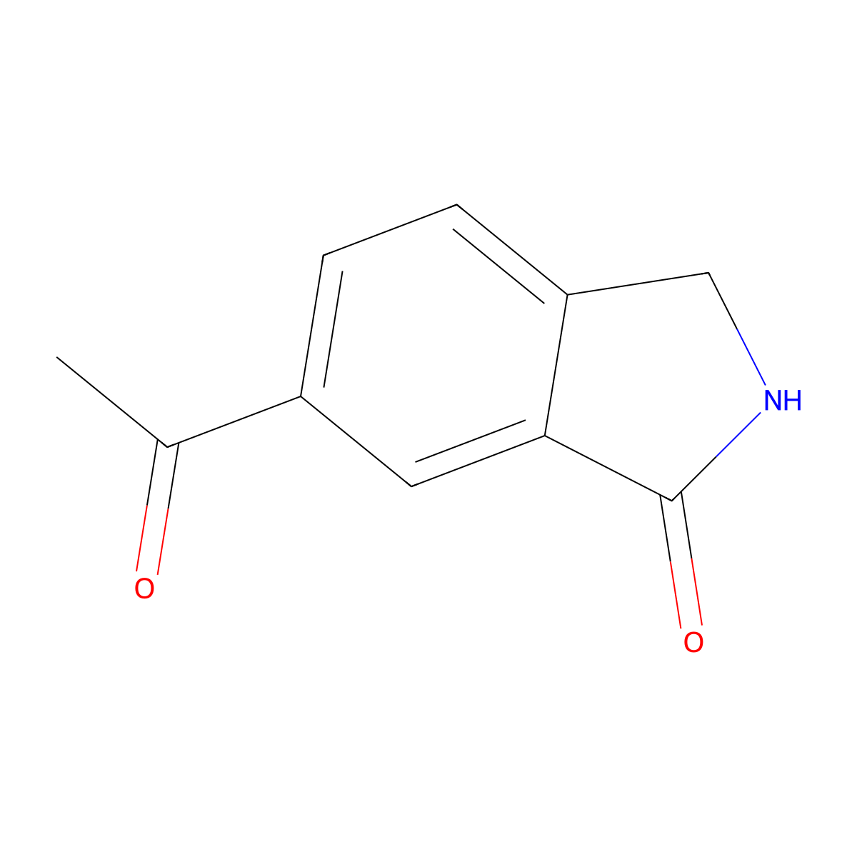 6-acetyl-2,3-dihydro-1H-isoindol-1-one molecular structure, CAS 1021874-40-7