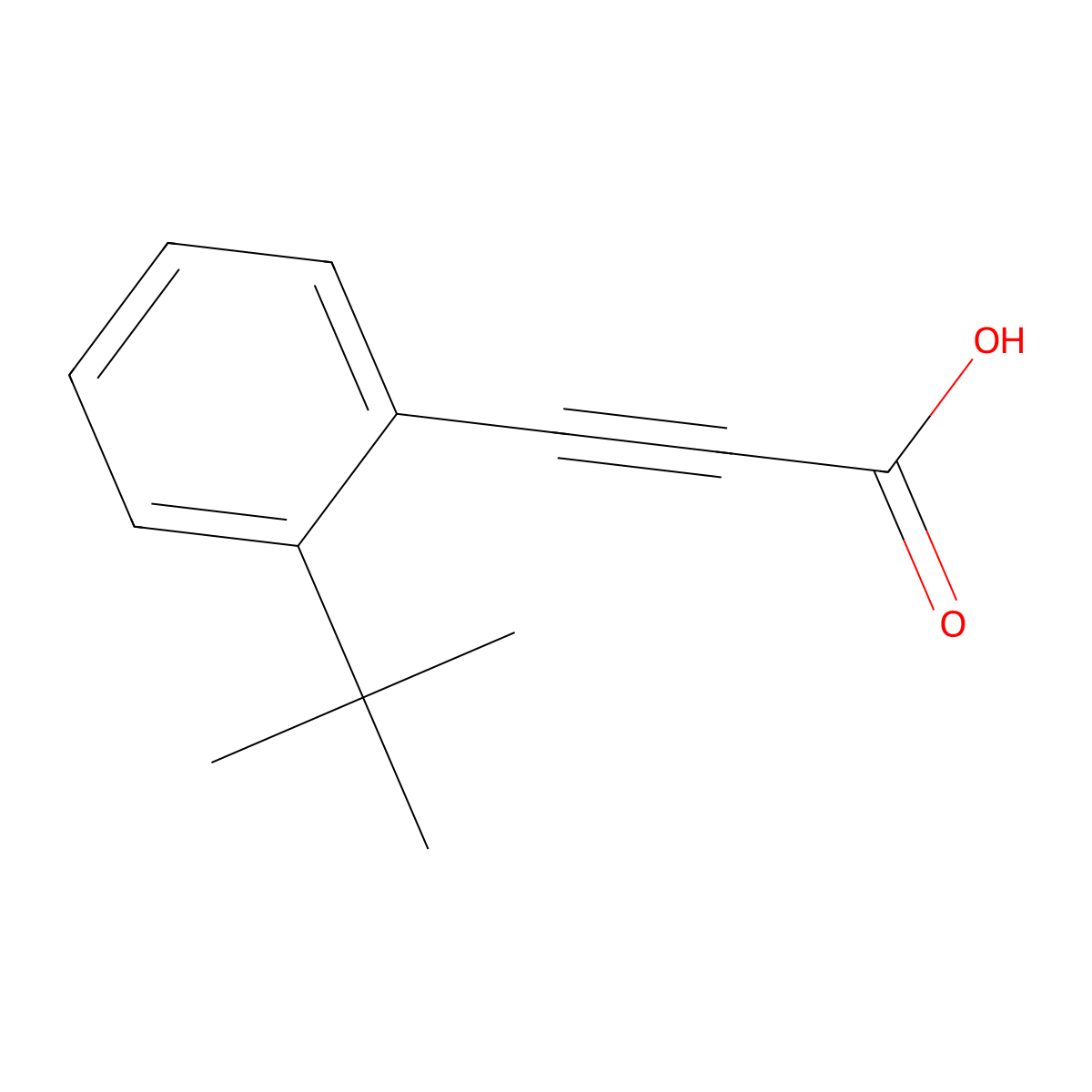 3-(2-Tert-butylphenyl)prop-2-ynoic acid molecular structure, CAS 1021878-59-0