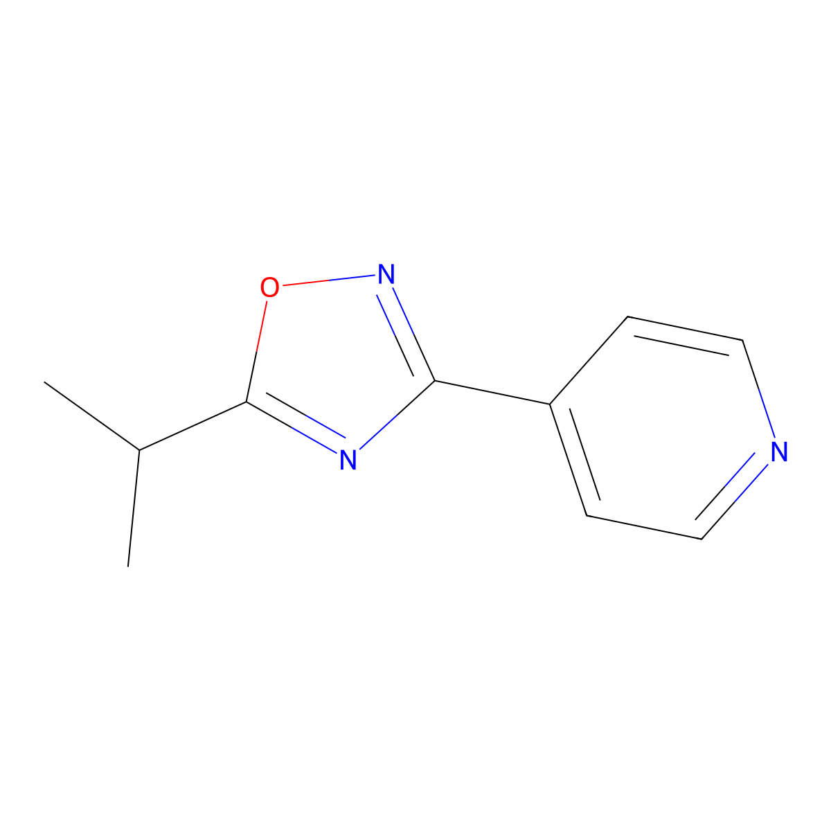 5-Isopropyl-3-(pyridin-4-yl)-1,2,4-oxadiazole molecular structure, CAS 102189-77-5
