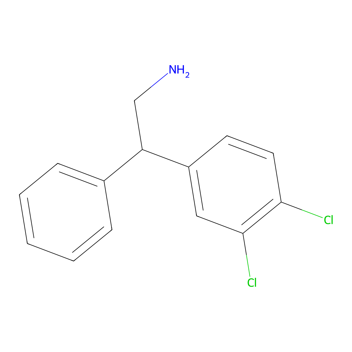 2-(3,4-Dichlorophenyl)-2-phenylethan-1-amine molecular structure, CAS 1021896-22-9