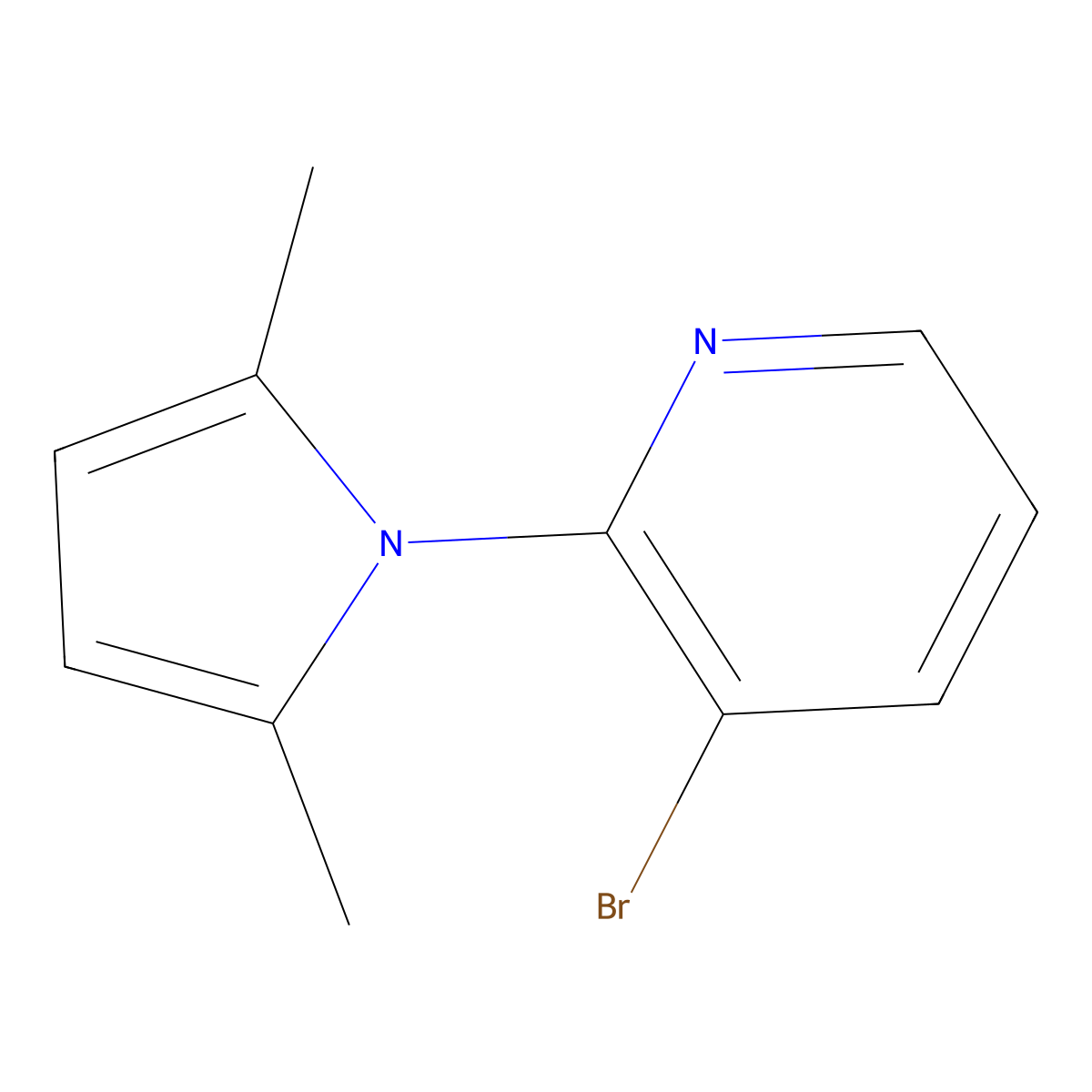 3-Bromo-2-(2,5-dimethyl-1h-pyrrol-1-yl)pyridine molecular structure, CAS 1021910-58-6