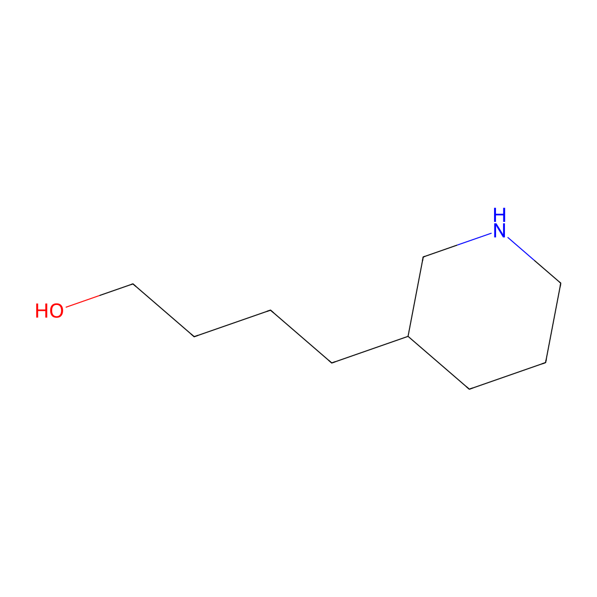 4-(Piperidin-3-yl)butan-1-ol molecular structure, CAS 1021910-91-7