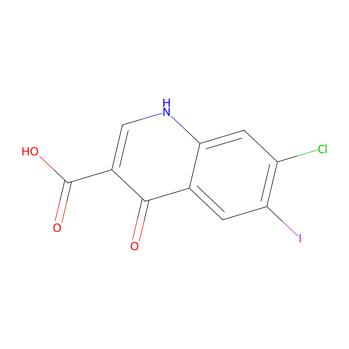 7-Chloro-4-hydroxy-6-iodoquinoline-3-carboxylic acid molecular structure, CAS 1021913-07-4