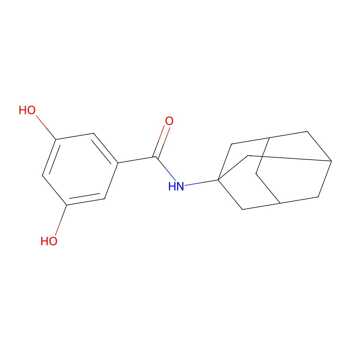 N-Adamantan-1-yl-3,5-dihydroxy-benzamide molecular structure, CAS 1021913-42-7