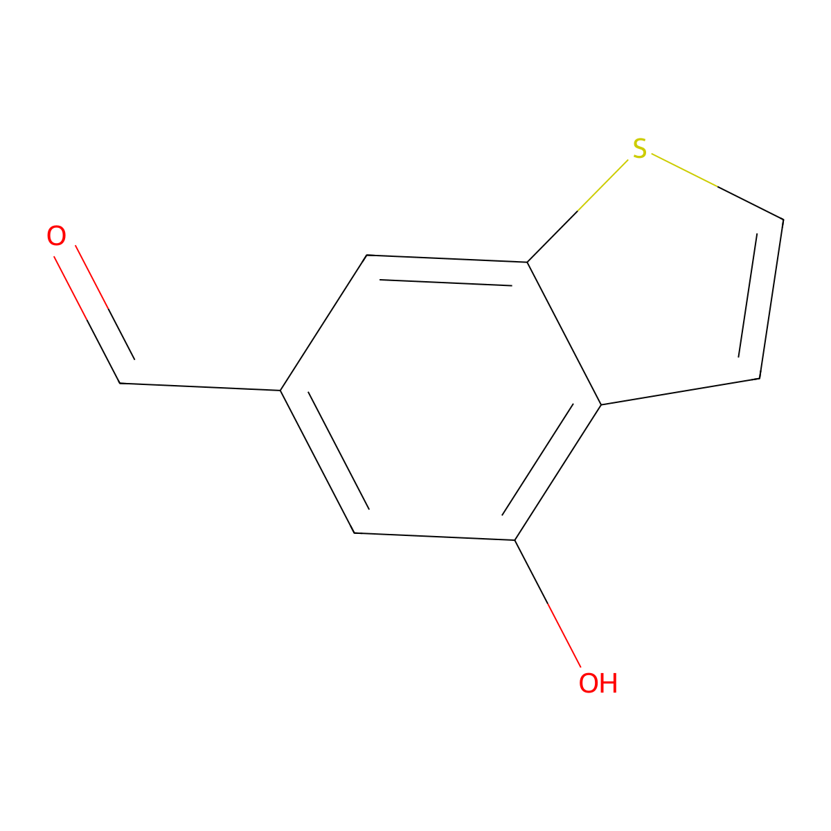 4-Hydroxy-1-benzothiophene-6-carbaldehyde molecular structure, CAS 1021916-91-5