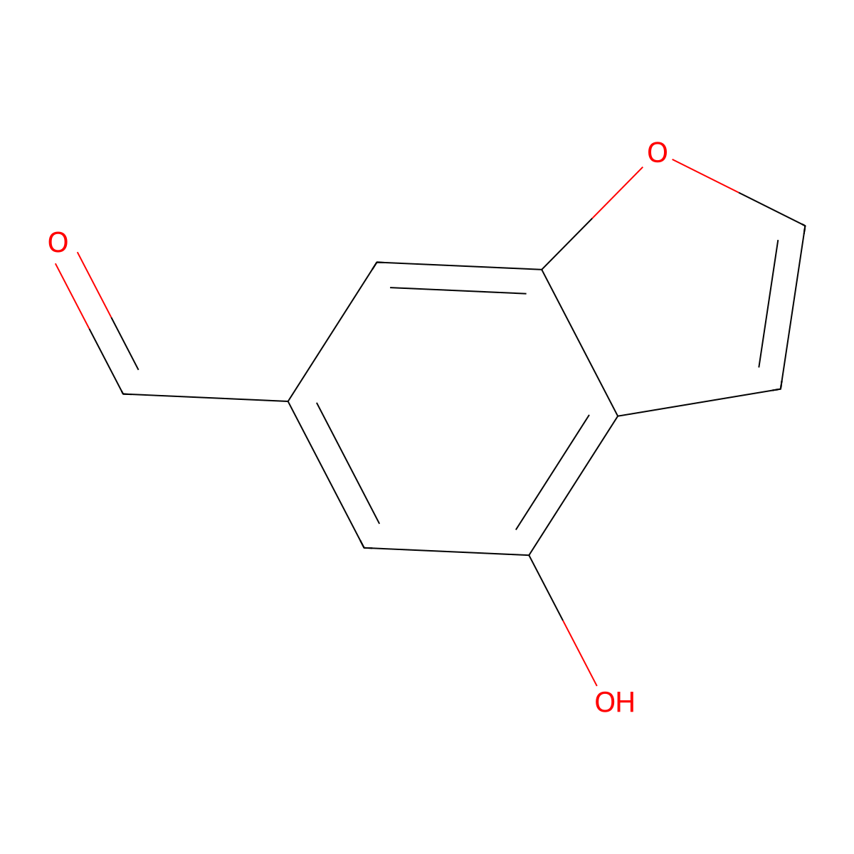 4-Hydroxy-1-benzofuran-6-carbaldehyde molecular structure, CAS 1021916-93-7