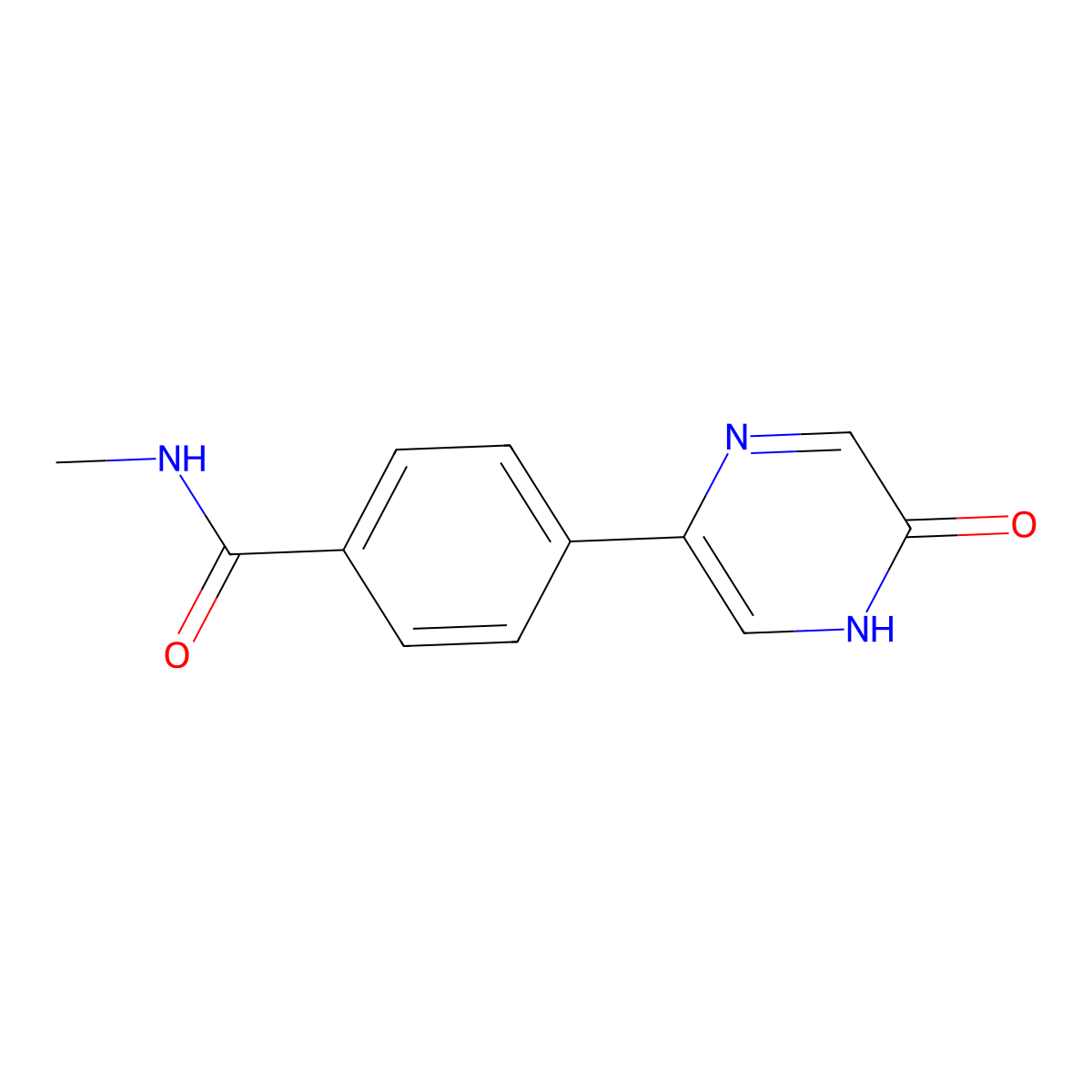 N-methyl-4-(6-oxo-1H-pyrazin-3-yl)benzamide molecular structure, CAS 1021918-65-9