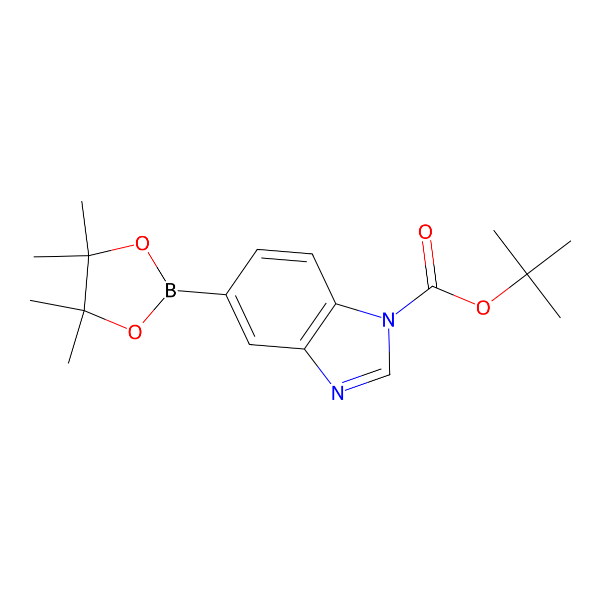 tert-Butyl 5-(4,4,5,5-tetramethyl-1,3,2-dioxaborolan-2-yl)-1H-benzo[d]imidazole-1-carboxylate molecular structure, CAS 1021918-86-4