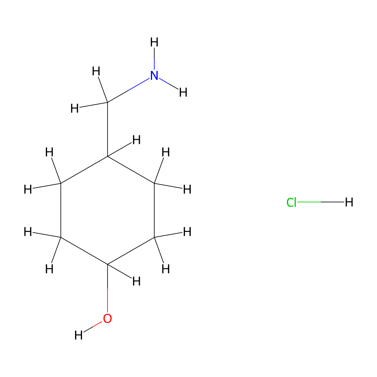 4-(Aminomethyl)cyclohexan-1-ol hydrochloride molecular structure, CAS 1021919-08-3
