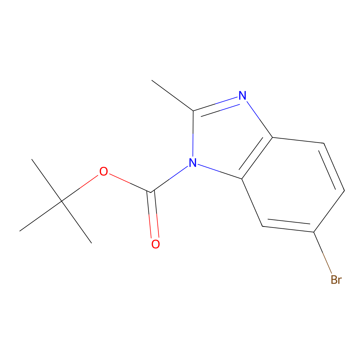 Tert-butyl 6-bromo-2-methyl-1h-benzo[d]imidazole-1-carboxylate molecular structure, CAS 1021919-21-0