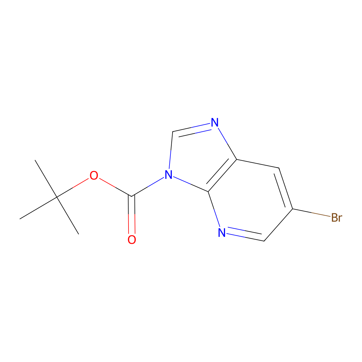 3H-Imidazo[4,5-b]pyridine-3-carboxylic acid, 6-bromo-, 1,1-dimethylethyl ester molecular structure, CAS 1021919-30-1