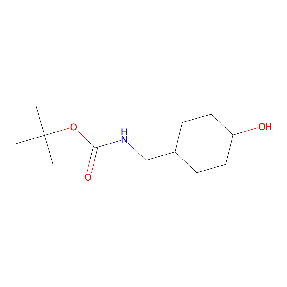 tert-Butyl ((4-hydroxycyclohexyl)methyl)carbamate molecular structure, CAS 1021919-45-8