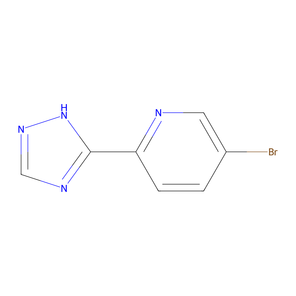 5-bromo-2-(1H-1,2,4-triazol-3-yl)pyridine molecular structure, CAS 1021919-51-6
