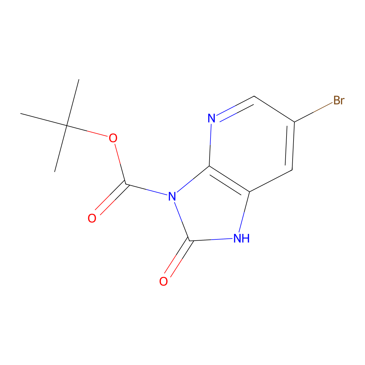 tert-Butyl 6-bromo-2-oxo-1H-imidazo[4,5-b]pyridine-3(2H)-carboxylate molecular structure, CAS 1021919-65-2