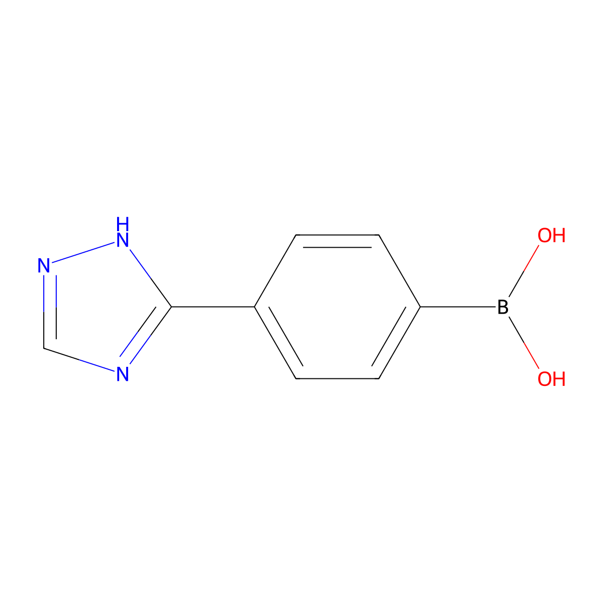(4-(1H-1,2,4-triazol-3-yl)phenyl)boronic acid molecular structure, CAS 1021920-36-4