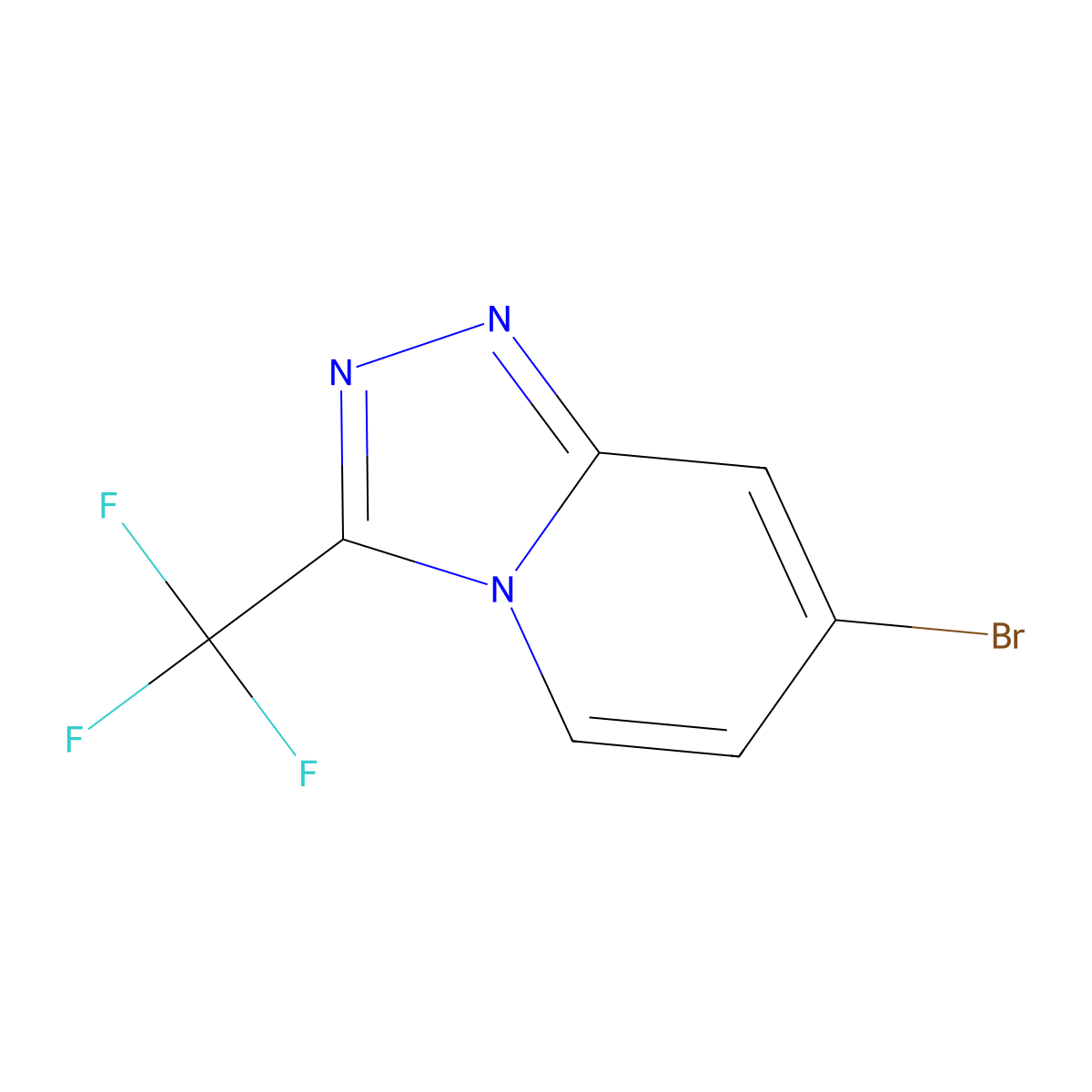 7-Bromo-3-(trifluoromethyl)-(1,2,4)triazolo(4,3-a)pyridine molecular structure, CAS 1021923-54-5