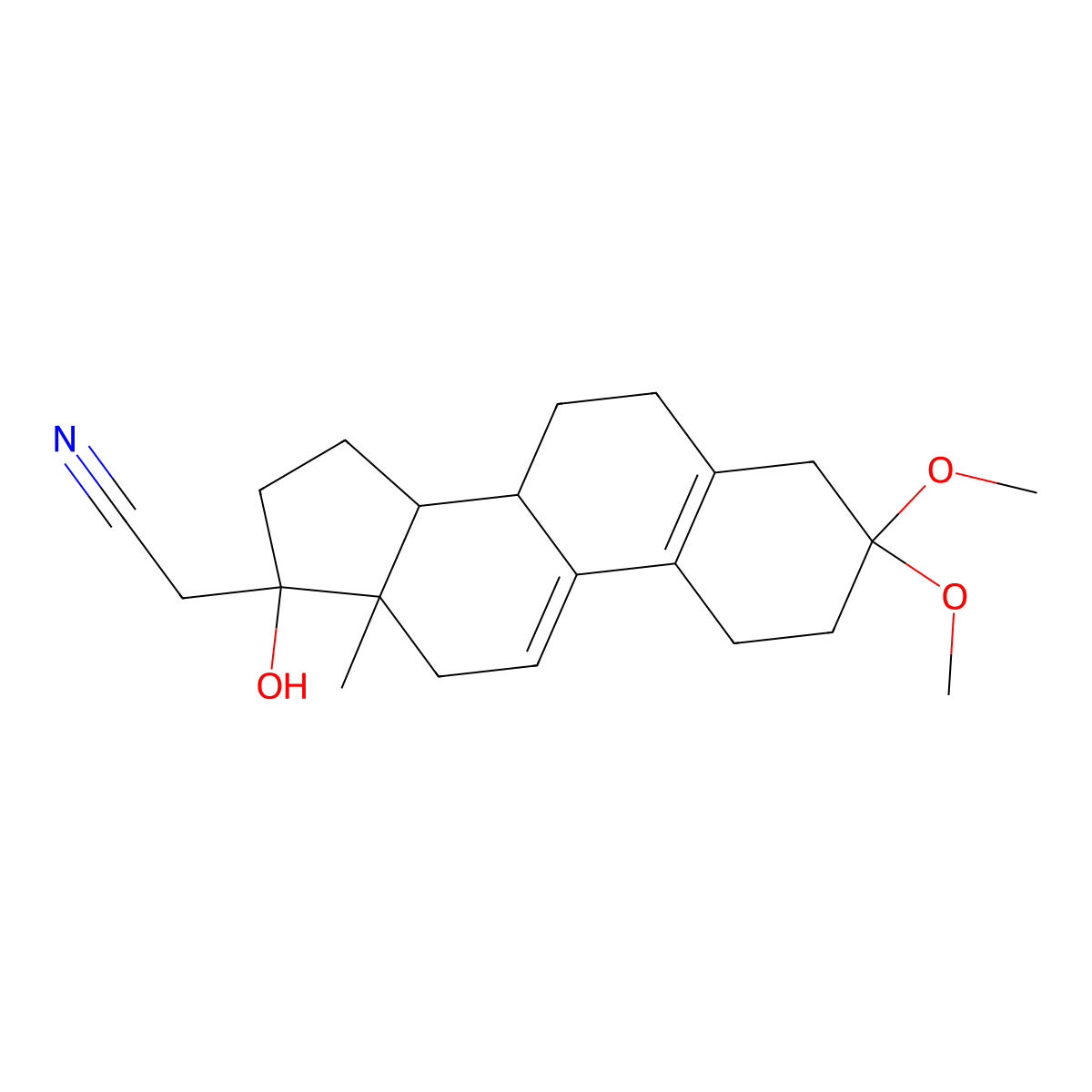 Dimethoxy Dienogest molecular structure, CAS 102193-41-9
