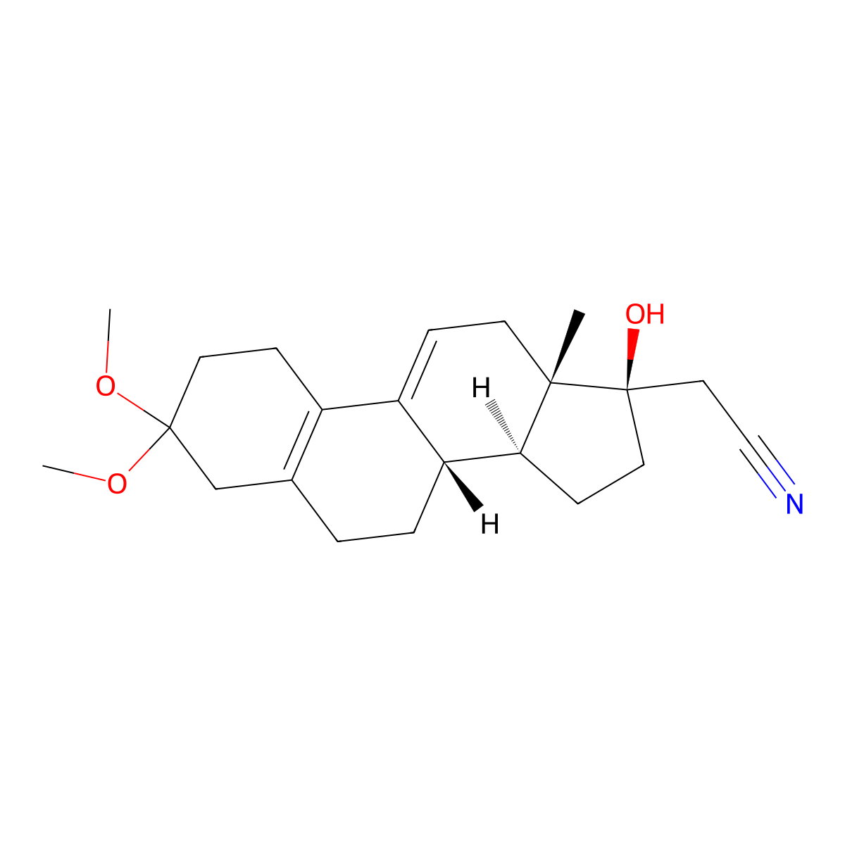 Dimethoxy Dienogest molecular structure, CAS 102193-41-9