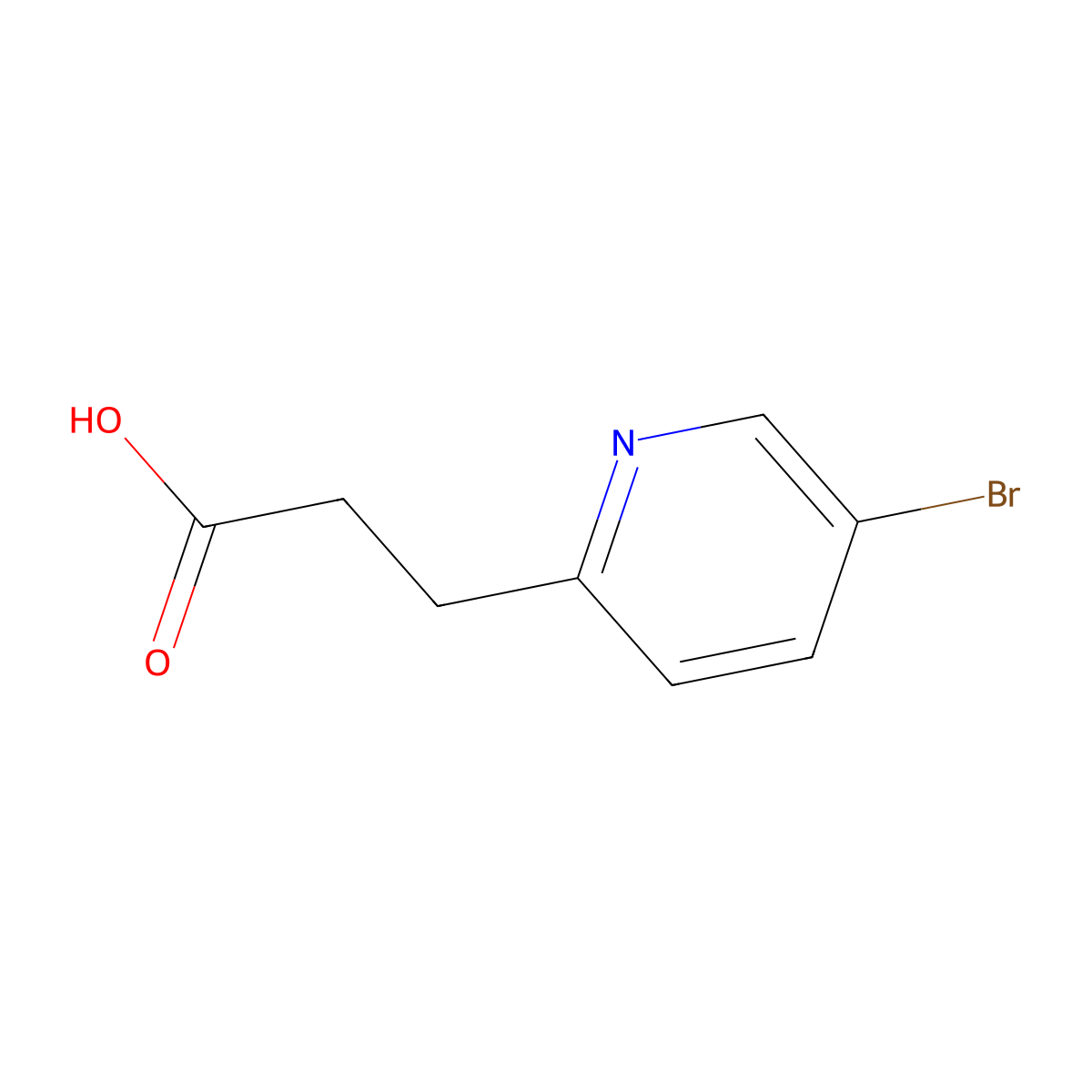3-(5-Bromopyridin-2-yl)propanoic acid molecular structure, CAS 1021938-97-5