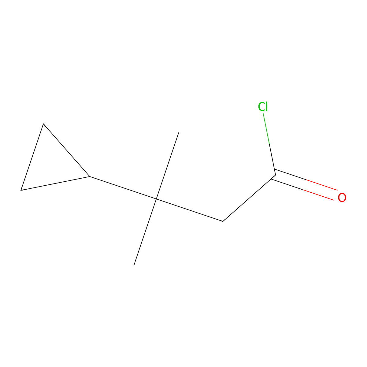 3-Cyclopropyl-3-methylbutanoyl chloride molecular structure, CAS 1021939-07-0