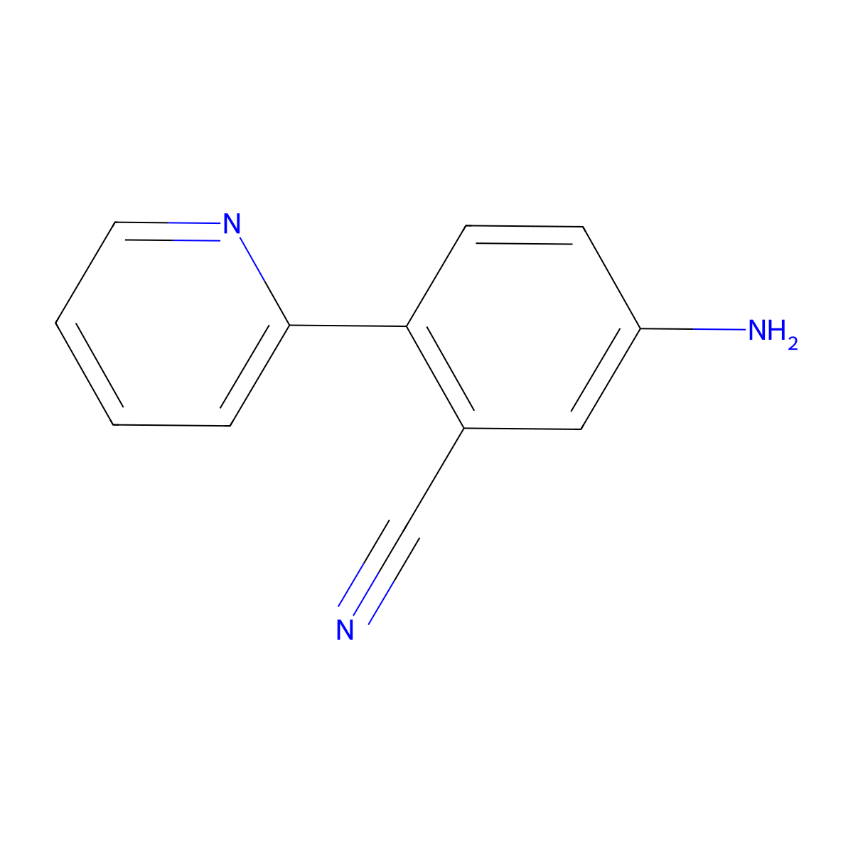 5-Amino-2-pyridin-2-ylbenzonitrile molecular structure, CAS 1021939-24-1