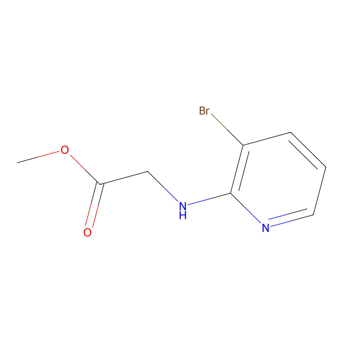 Methyl 2-[(3-bromopyridin-2-yl)amino]acetate molecular structure, CAS 1021939-79-6