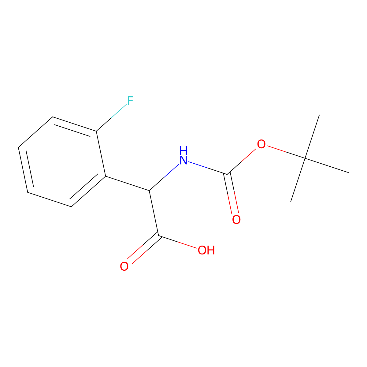 (2S)-2-(((tert-butoxy)carbonyl)amino)-2-(2-fluorophenyl)acetic acid molecular structure, CAS 1021948-15-1