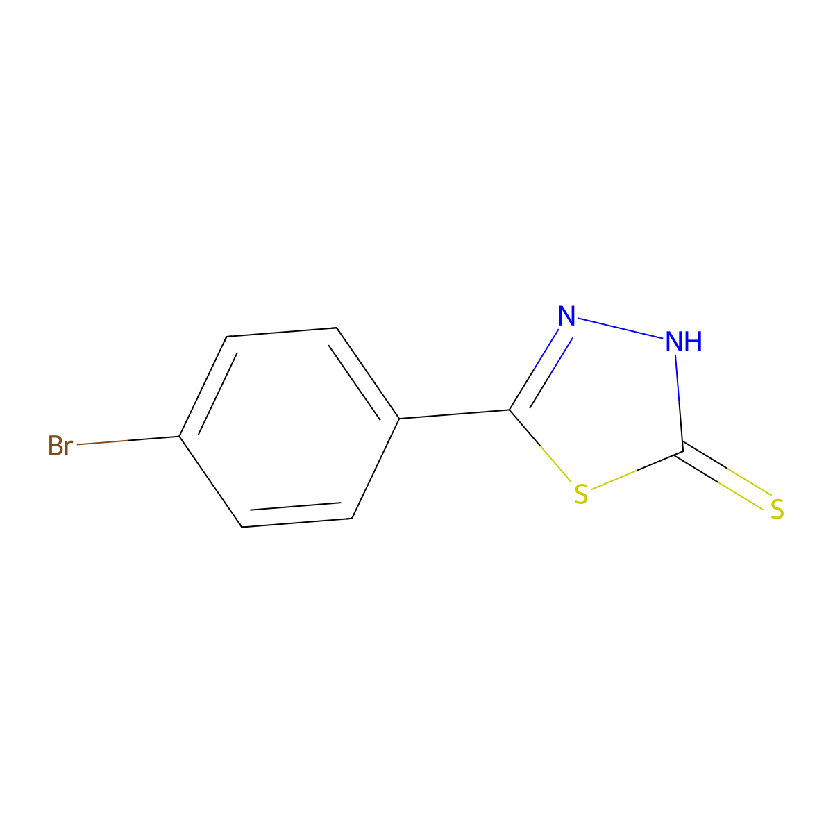 5-(4-Bromophenyl)-1,3,4-thiadiazole-2(3H)-thione molecular structure, CAS 1021953-80-9