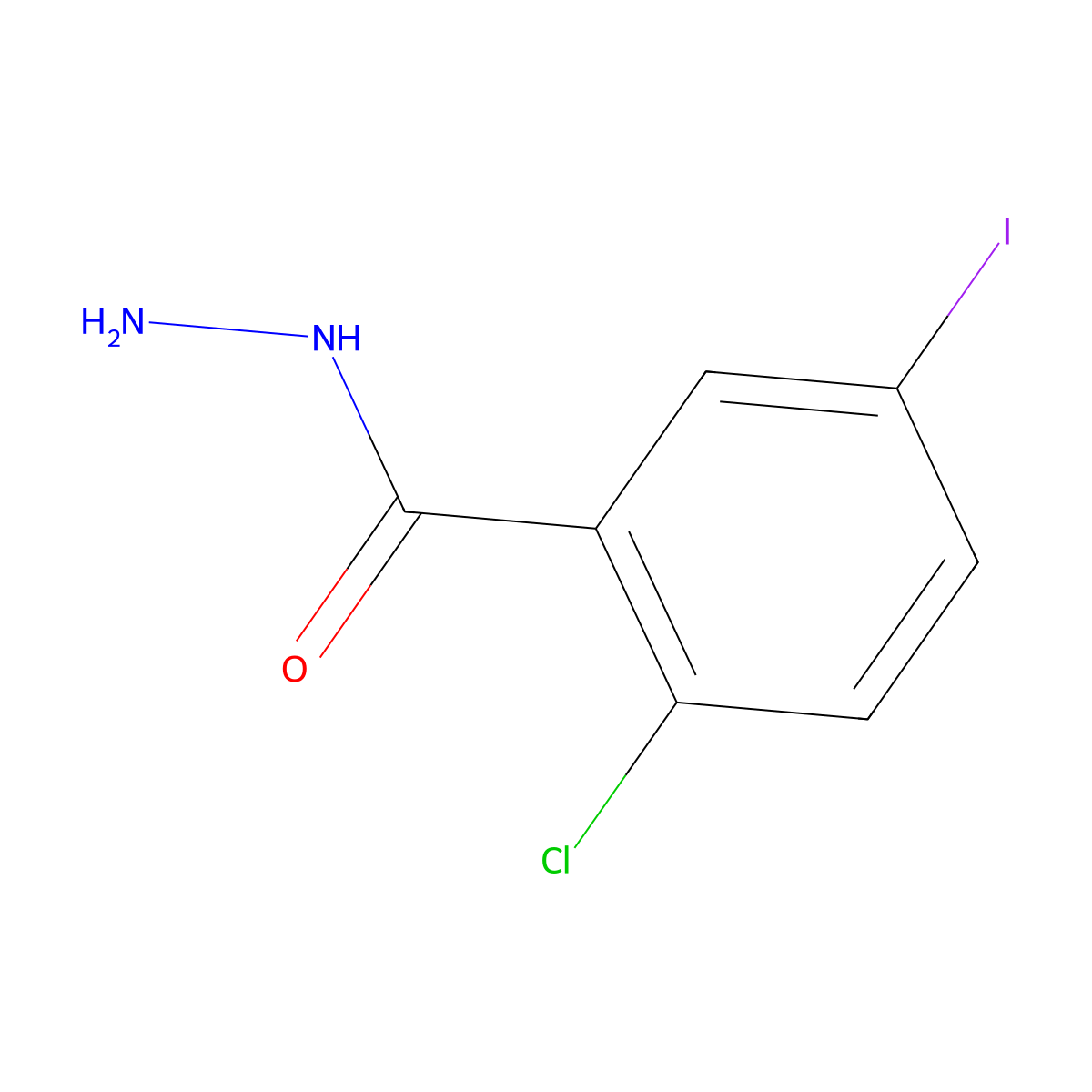 2-Chloro-5-iodobenzohydrazide molecular structure, CAS 1021990-78-2