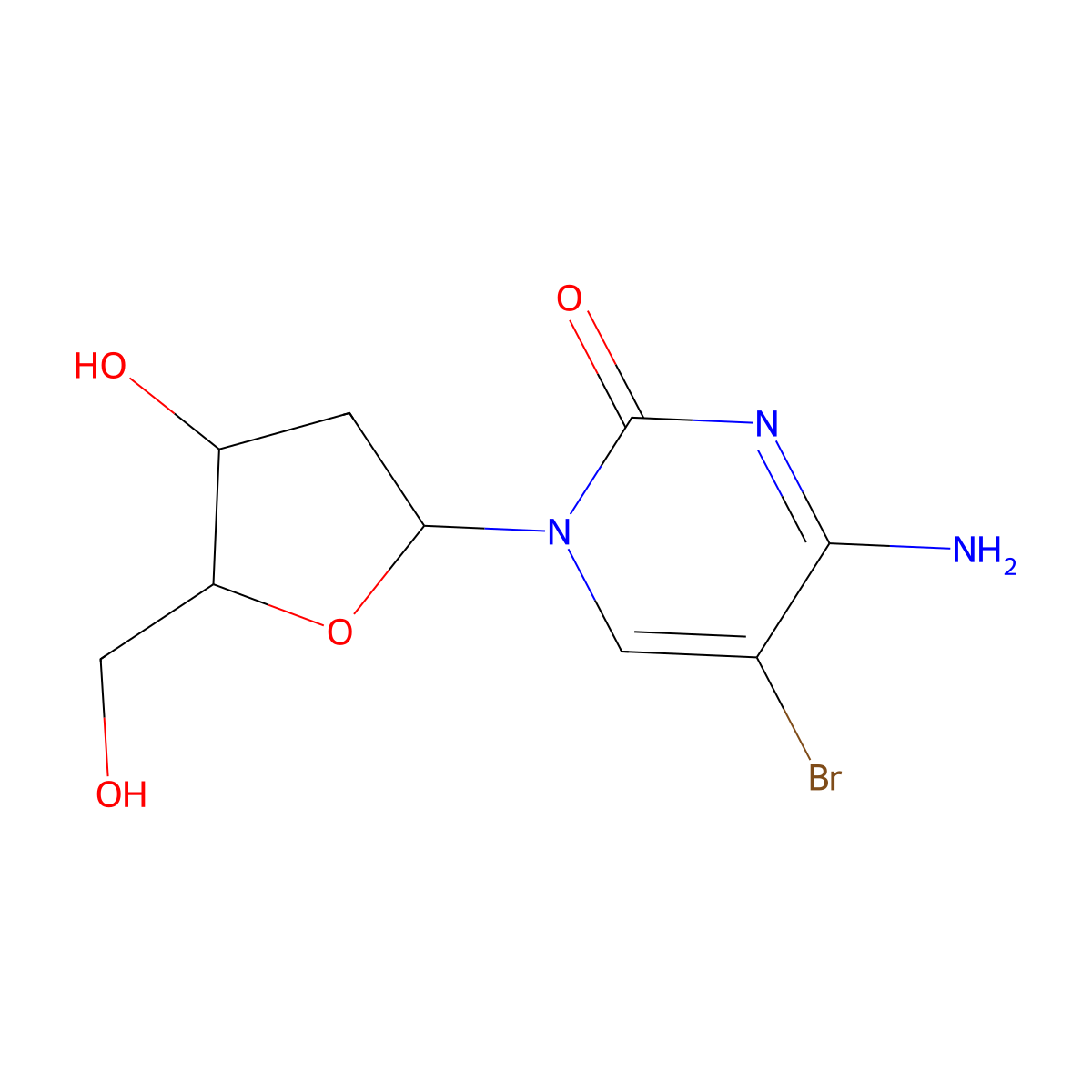 5-Bromo-2'-Deoxycytidine molecular structure, CAS 1022-79-3