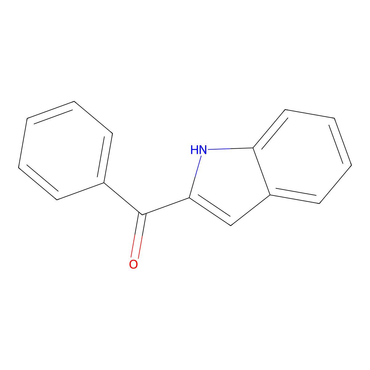 Benzoyl indole molecular structure, CAS 1022-86-2