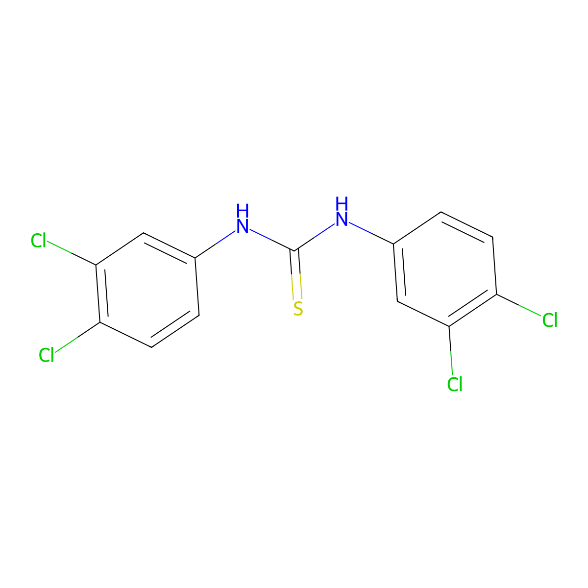Thiourea, N,N'-bis(3,4-dichlorophenyl)- molecular structure, CAS 10220-13-0