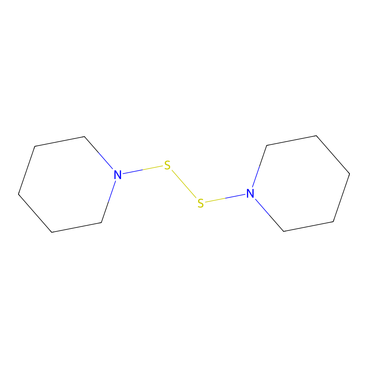 Piperidine, 1,1'-dithiodi- molecular structure, CAS 10220-20-9