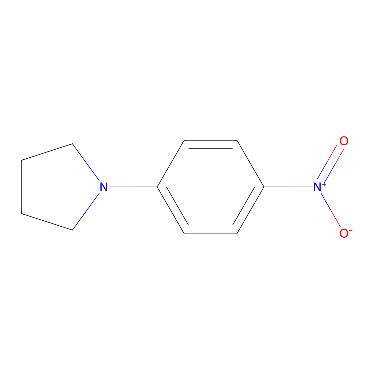 1-(4-Nitrophenyl)pyrrolidine molecular structure, CAS 10220-22-1
