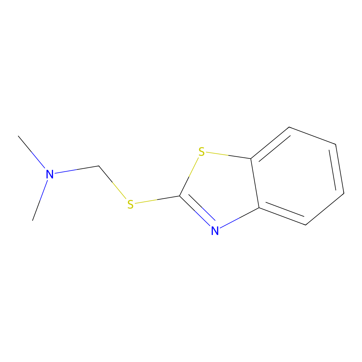 1-(2-Benzothiazolylthio)-N,N-dimethylmethanamine molecular structure, CAS 10220-35-6