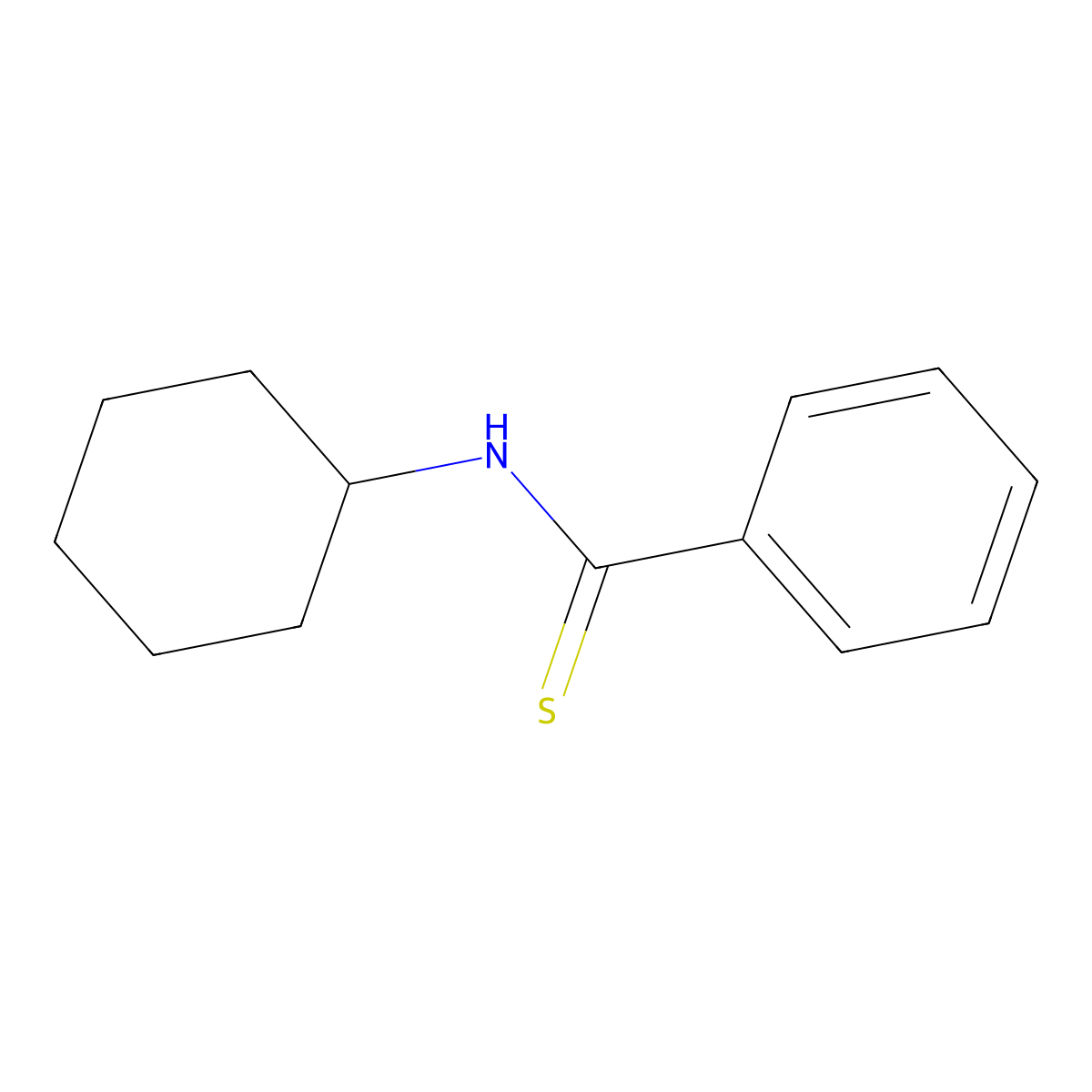 N-cyclohexylbenzenecarbothioamide molecular structure, CAS 10220-98-1